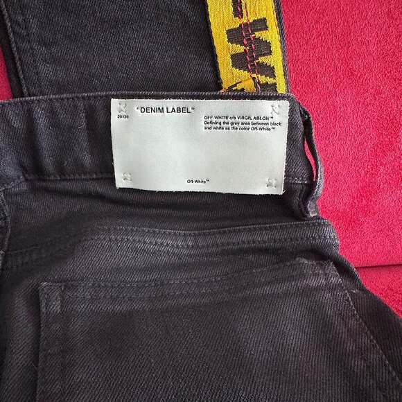 Off-White Denim Black Logo Jeans Women Size 24 - Picture 12 of 16